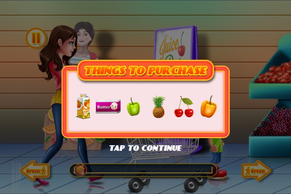 Shopping Game Kids Supermarket  help mom with the shopping list and to pay the cashier ! FREE screenshot 3