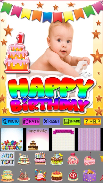 Birthday Photo Frames and Stickers
