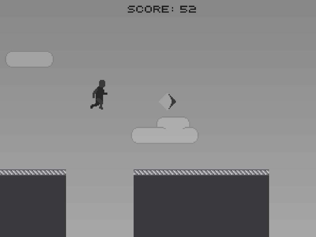 Pixel Alien Escape Shadow Runner:Black nd White