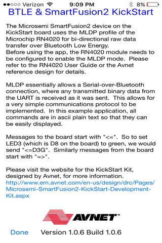 Avnet KickStartBLE screenshot 2