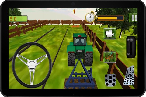 Real Corn Farming Tractor trolley Simulator 3d 2016 – free crazy farmer Harvester cultivator pro driving village sim screenshot 4