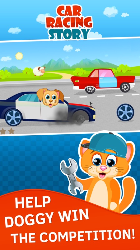 Jogo de carros de corrida para crianças de 4 anos gratis com animais infantil screenshot 2