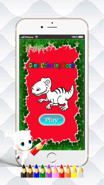 Dino Paint Drawing Color : Cute Caricature Art Idea Pages For Kids