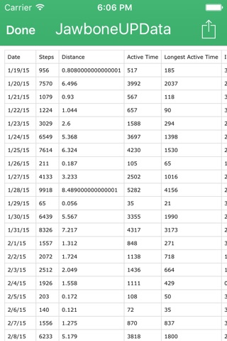 Health Exporter for Jawbone UP to CSV - Resting Heart Rate Supported screenshot 3