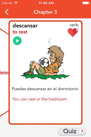 Spanish Vocabulary Flashcards Free - Memory Trainer screenshot 2