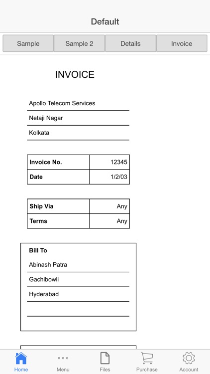 Billing Invoice