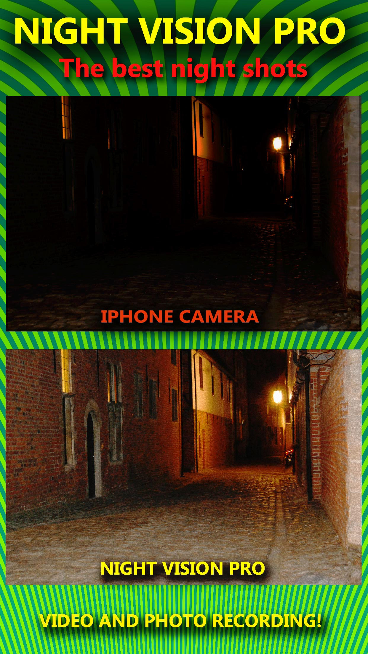 Night Vision True HDR - See In The Dark (NightVision Real In Low Light Mode) Green Goggles Binoculars with Camera Zoom Magnify (Video, Photo) and Private / Secret Folder Pro screenshot 4