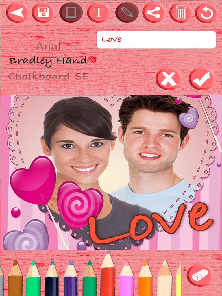 Valentine love frames - Photo editor to put your Valentine love photos in romantic love frames