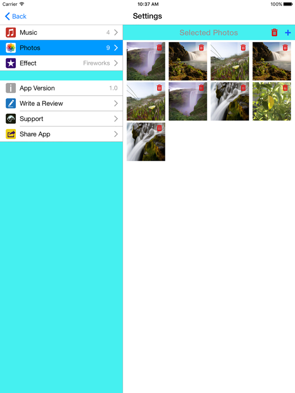 MS Fireworks - Music Player - Photo Slideshow iPad screenshot 5 - Entertainment app