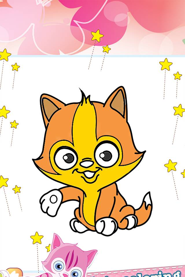 The Little Kitten Drawing Coloring Book Painting Pages learning games for kids