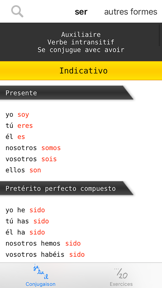 Conjugation : Spanish verbs screenshot