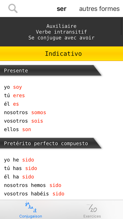 Conjugation : Spanish verbs Screenshot