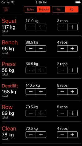 Game screenshot MAX: One Rep Max Calculator apk