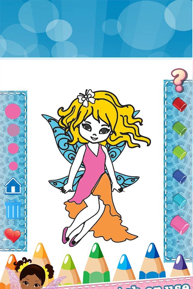 My Little Angle Fairy Tales Drawing Coloring Book - cute caricature art ideas pages for kids screenshot 3