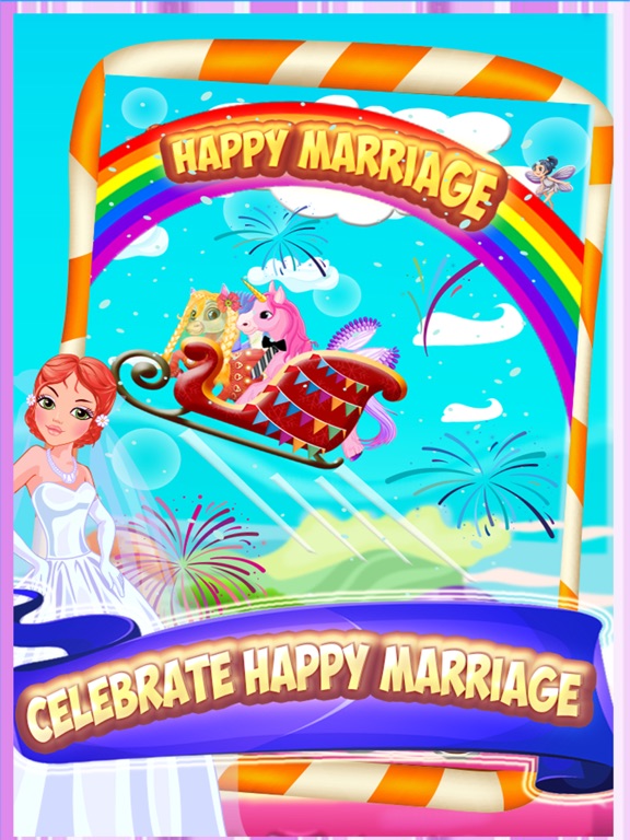 Unicorn & Pony Wedding Day - A virtual pet horse marriage makeover game iPad screenshot