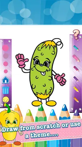 Game screenshot Vegetable Drawing Coloring Book - Cute Caricature Art Ideas pages for kids hack