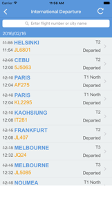Narita Airport Flight Status screenshot