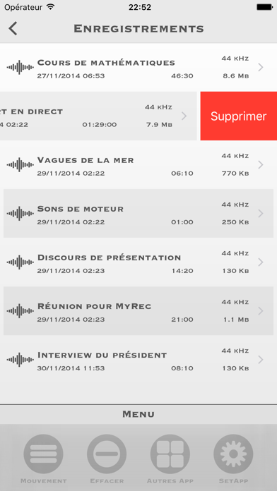 Screenshot #3 pour My Rec - Enregistreur Audio
