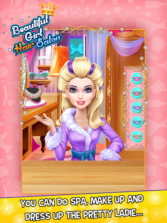 Beautiful Girl Hair Salon with Dress Up kids Game, game for IOS