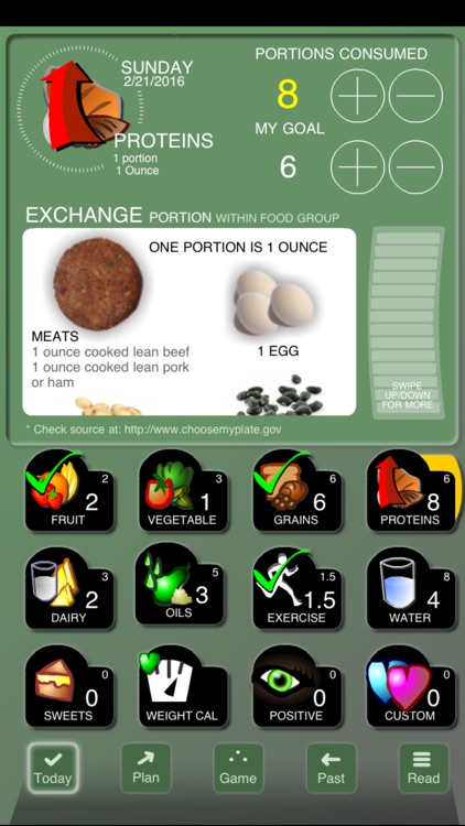 Checkoff Portions Diet Tracker - Visual Group Exchanges screenshot-3