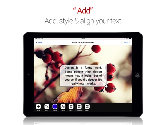 Screenshot #6 pour Create Quote - Add Typographic Splendor in Your Trip Pics or Other Images  .