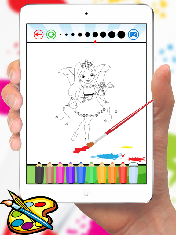 Princess Coloring Book for a Little Preschool Toddler Girls iPad screenshot