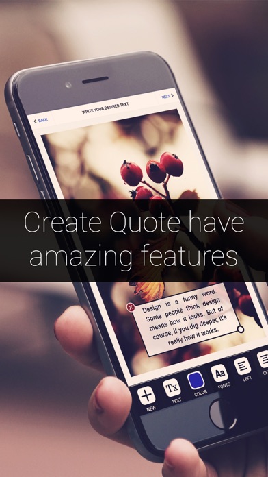 Screenshot #1 pour Create Quote - Add Typographic Splendor in Your Trip Pics or Other Images  .