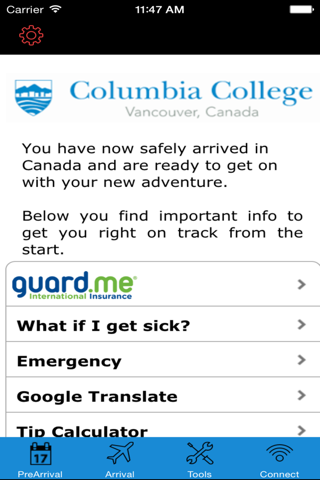 Columbia College Arrival screenshot 2