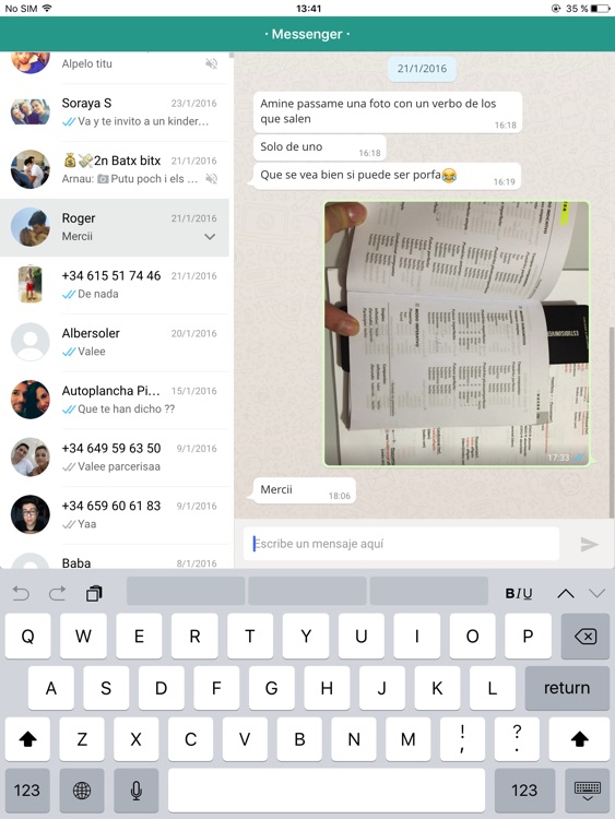 Messenger for WhatsApp - iPad Version - Free Version App