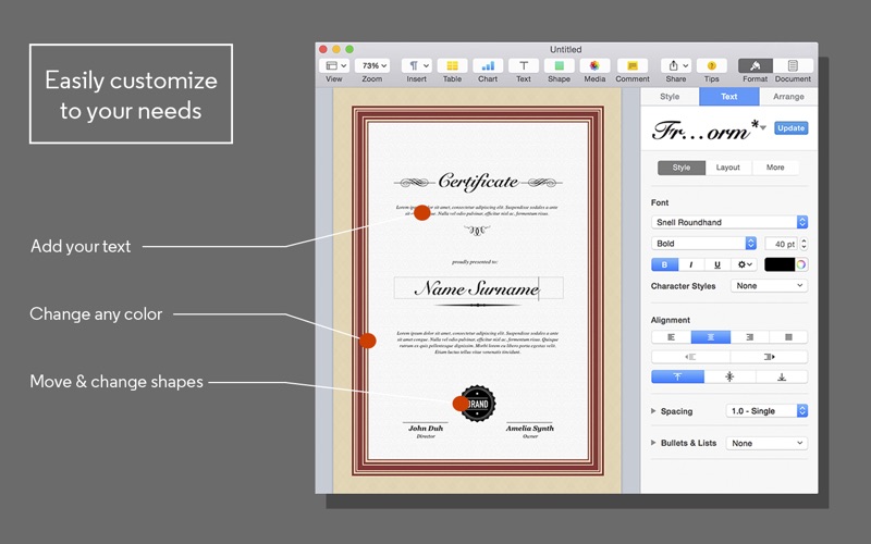 Screenshot #2 pour Certificate Maker for Pages