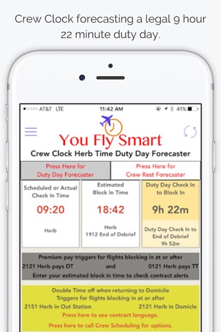 You Fly Smart with Crew Clock Herb Time screenshot 2