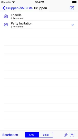 Screenshot von Gruppen-SMS Lite auf dem iPhone 1