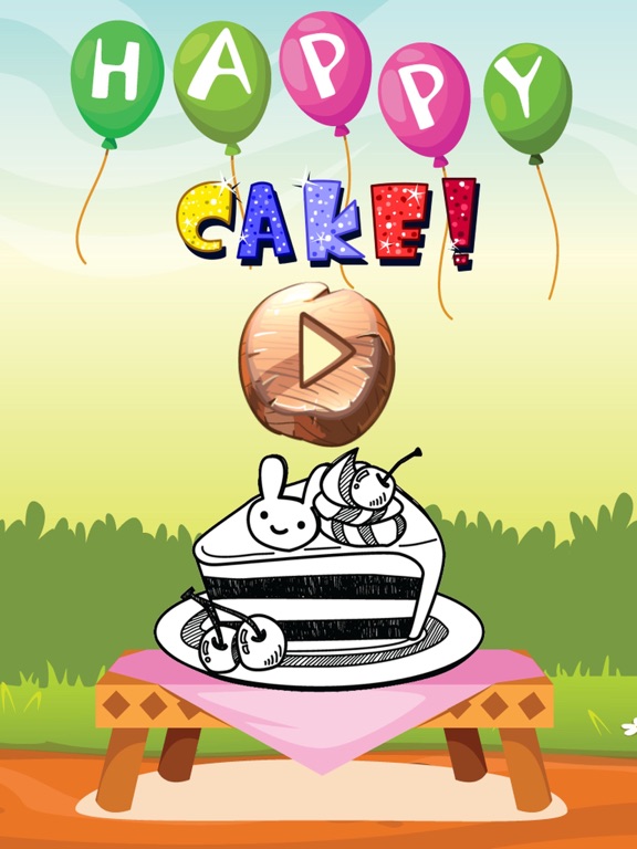 Happy Cake Coloring Book : Free For Toddler And Kids! iPad screenshot
