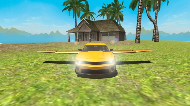 Flying Car Driving Simulator Free: Extreme Muscle Car - Airplane