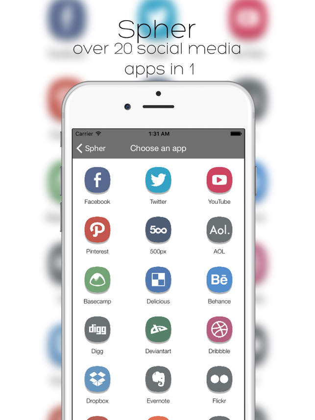 ‎Spher - All Social Media Apps In One App Free Screenshot