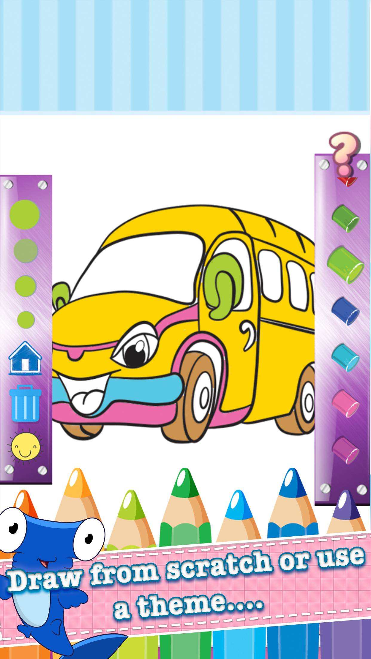 Car Drawing Coloring Book - Cute Caricature Art Ideas pages for kids screenshot 3