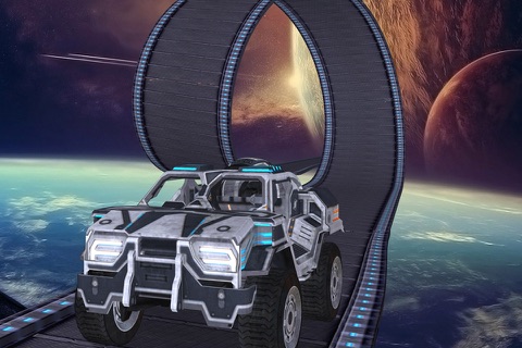 Jet Car Stunt Zone in space 3D screenshot 3