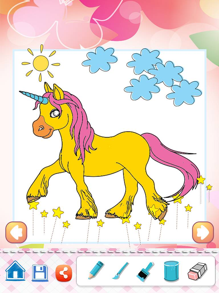 Little Unicorn Drawing Coloring Book - Cute Caricature Art Ideas pages for kids