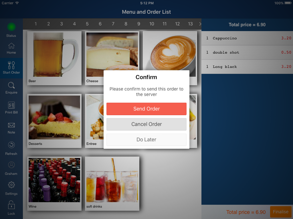 Idealpos – Handheld Ordering App