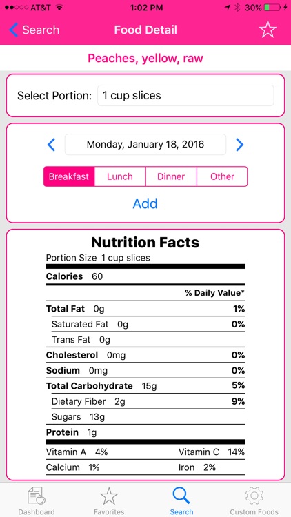 MyCal II Calorie and Nutrition Tracker screenshot-3