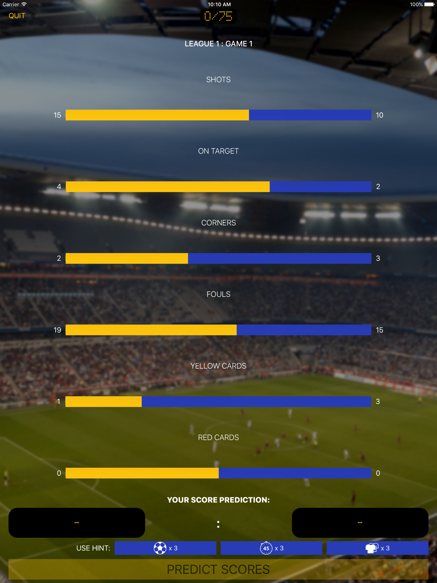 Footy Stats: Score Predictor