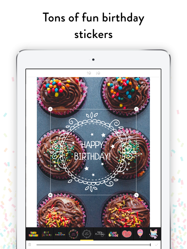 ‎Birthday Stickers - Frames, Balloons and Party Decor Photo Overlays Screenshot