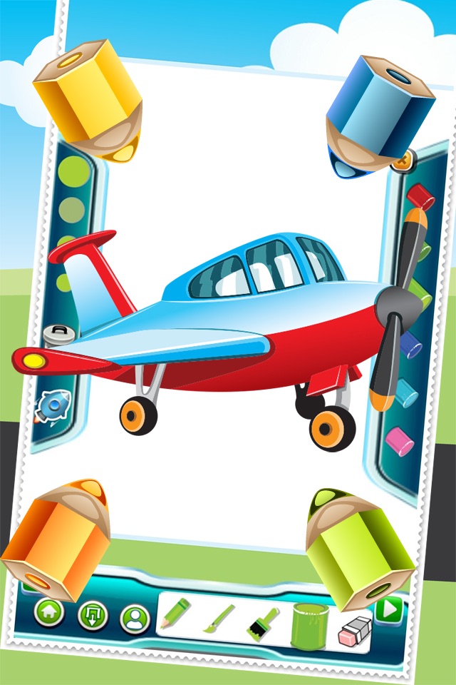 Flying on Plane Coloring Book World Paint and Draw Game for Kids screenshot 4