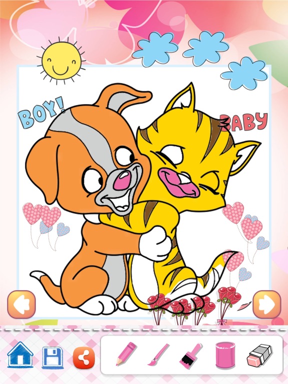 The Little Kitten Drawing Coloring Book Painting Pages learning games for kids iPad screenshot
