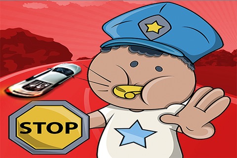 交通警察の男の車の子供のゲームのおすすめ画像1