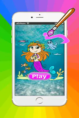 Game screenshot Games Princess Mermaid Coloring Book Art Pad:Easy painting for little kids mod apk