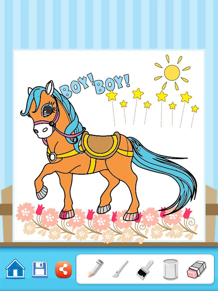 horse coloring book game for kids 2 to 7 years old screenshot 9