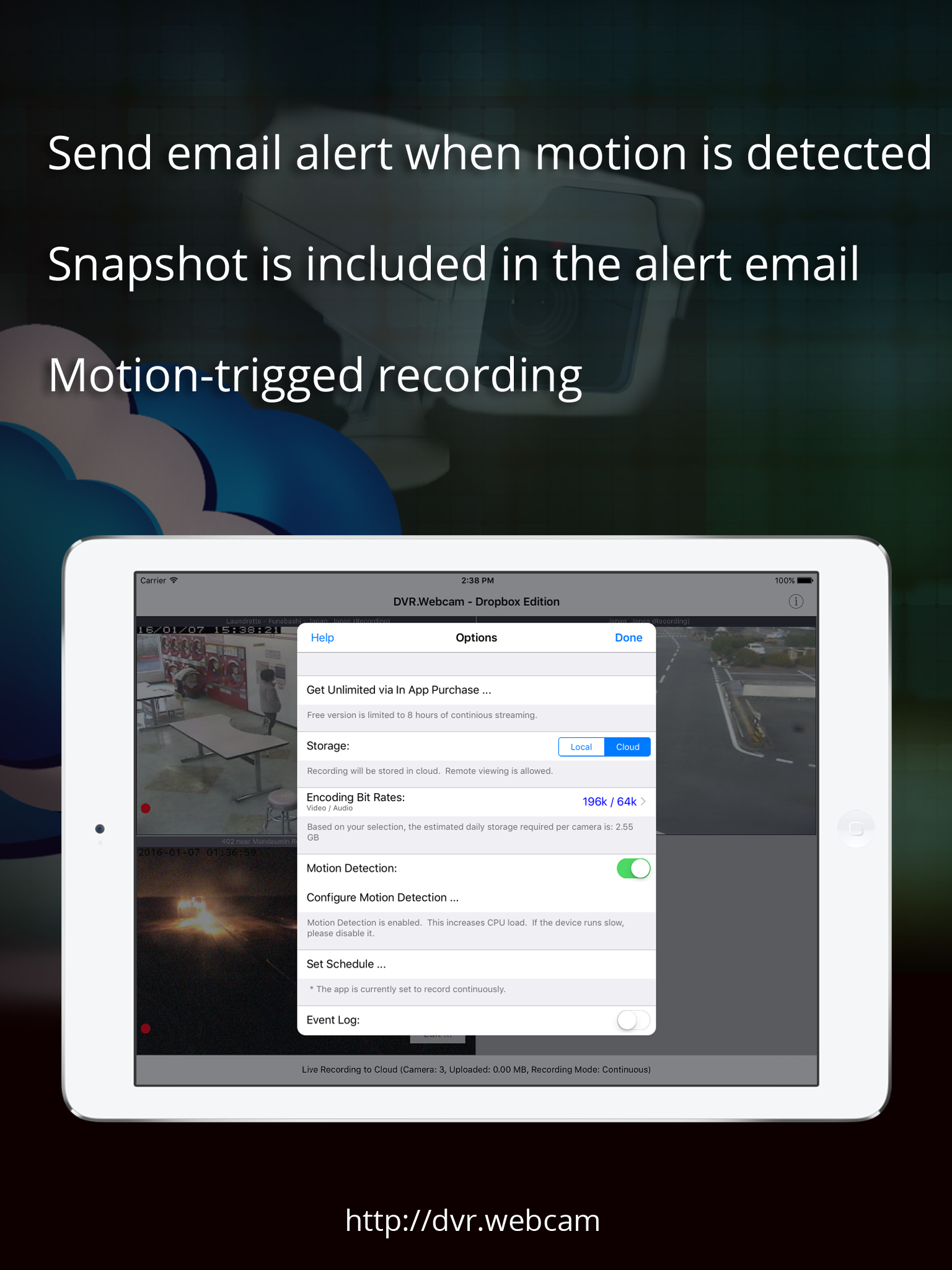 DVR.Webcam for Dropbox Users