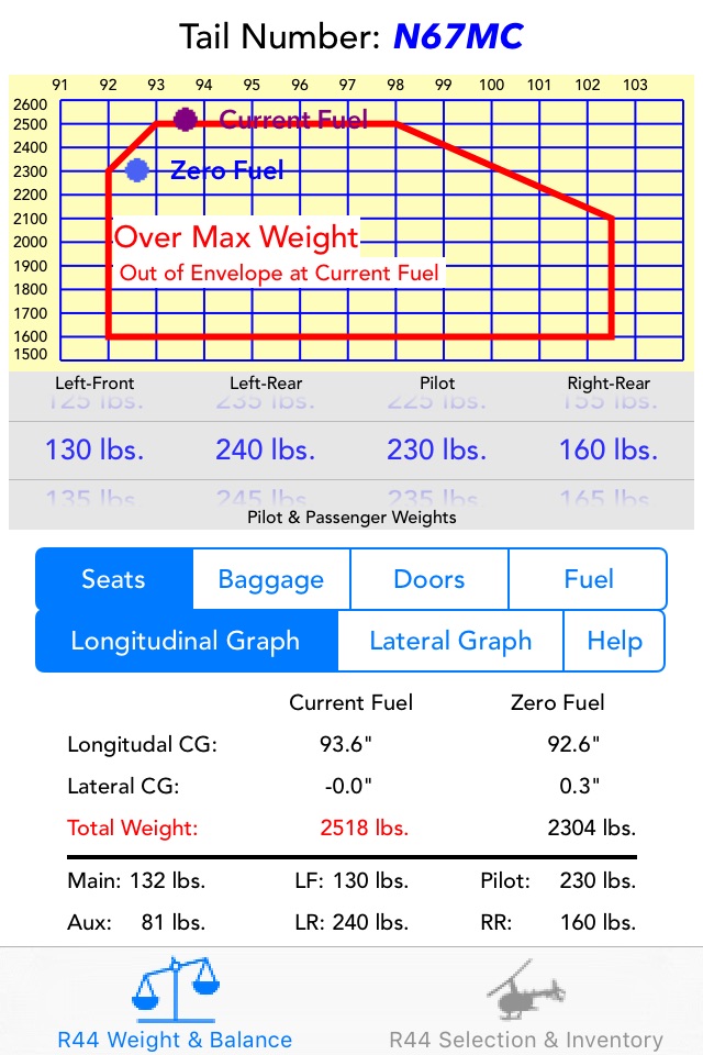 R44 Weight & Balance screenshot 3