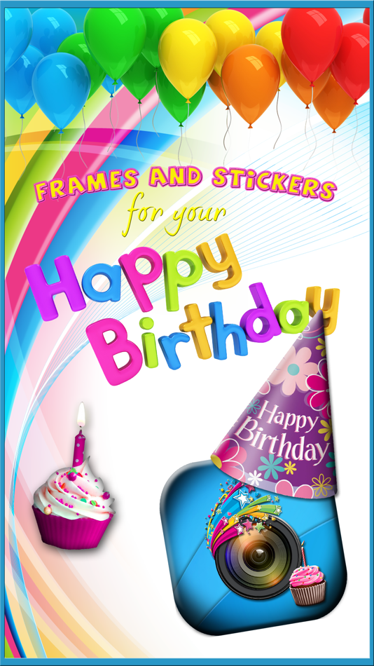 Frame Photos and Add Stickers with Happy Birthday Themes in Picture Editor - 1.1 - (iOS)